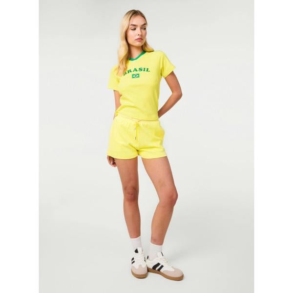 Pink Vanilla Brasil Embellished Football T-Shirt