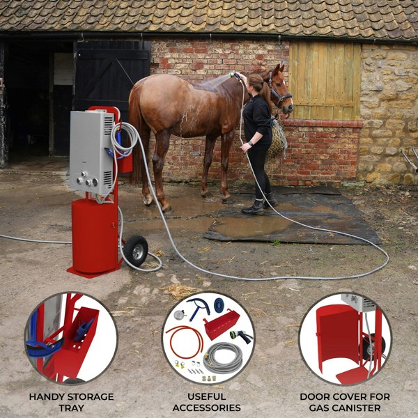 Monstershop Deluxe Portable Horse Shower - Red