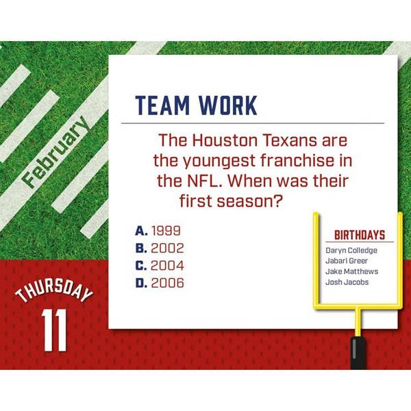 NFL American Football Trivia Desk Calendar 2027, Desk Calendars, Day To View, Sports, Gift