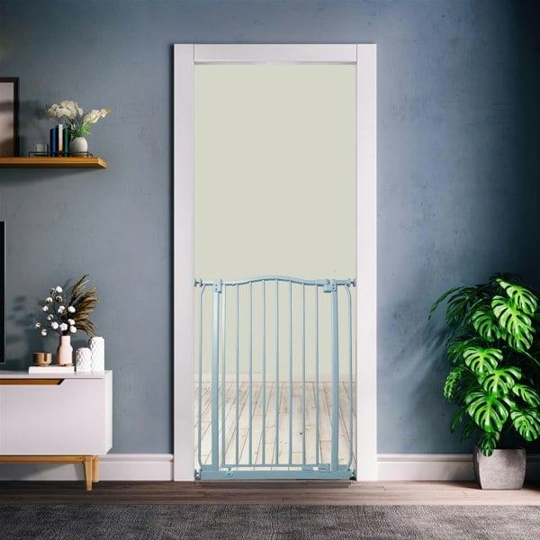 Safetots Extra Tall Curved Top Safety Gate, 71cm - 80cm, Matt Grey, Extra Tall 100cm in Height, Pressure Fit Stair Gate
