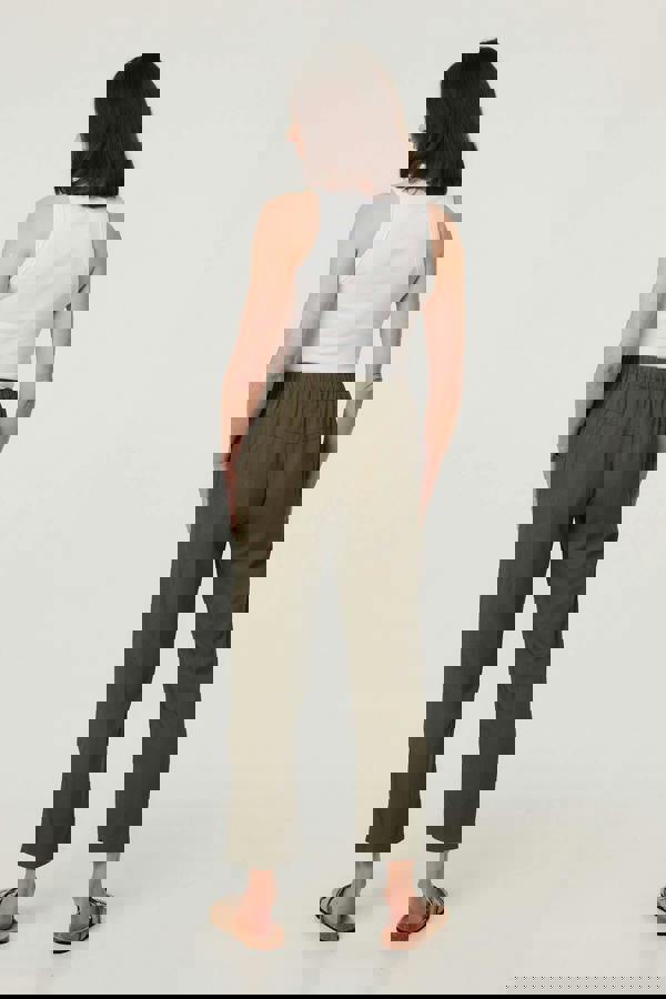 Sage | Drawstring Tie Front Relaxed Trousers