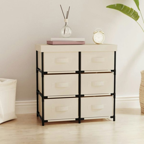 Berkfield Storage Cabinet with 6 Drawers 55x29x55 cm Cream Steel