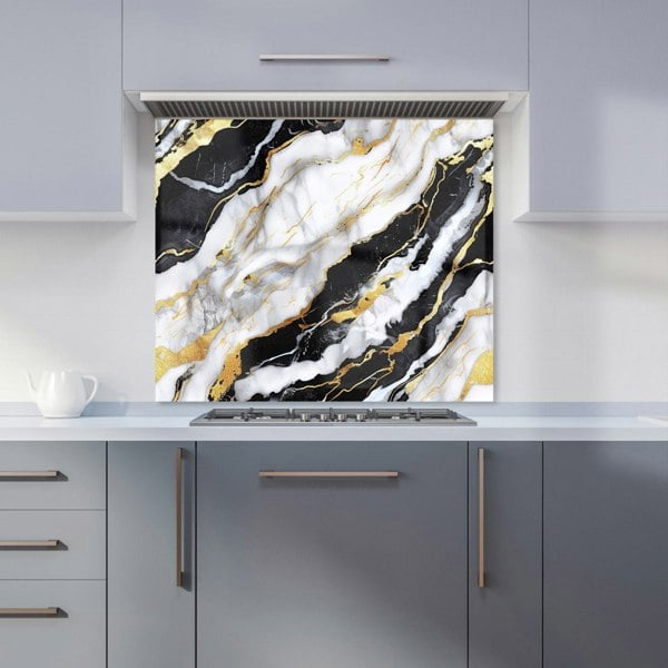 Warren Reed - Designer White And Gold Marble Effect Kitchen Splashback