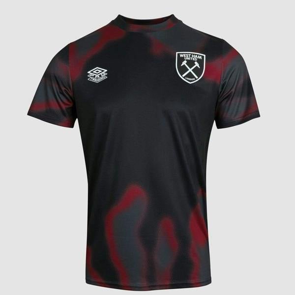 Umbro Kids 24/25 West Ham United FC Warm Up Jersey - Black/New Claret/Carbon