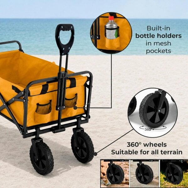 Neo Foldable Collapsible Garden Cart - Khaki