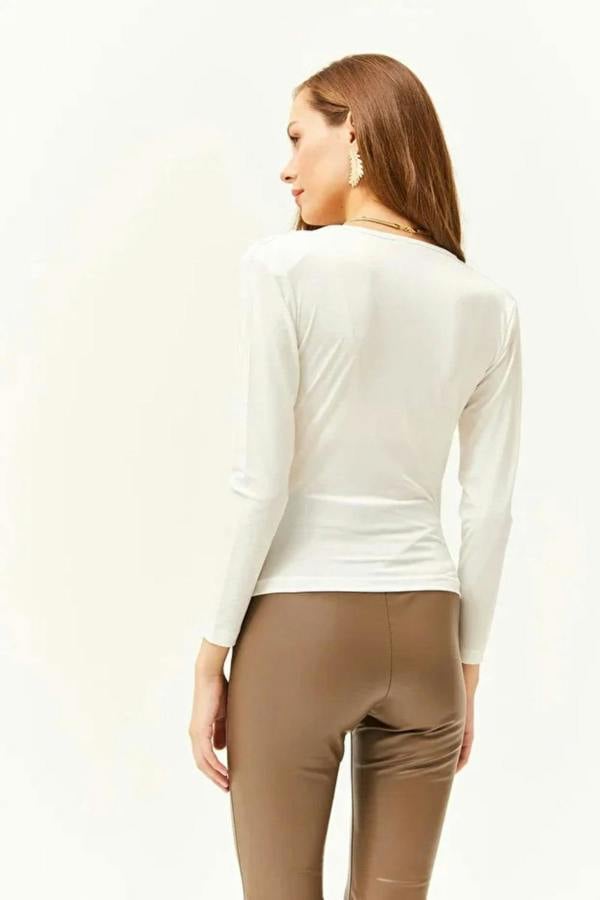 Hoxton Gal Padded-Pleated V-Neck Blouse