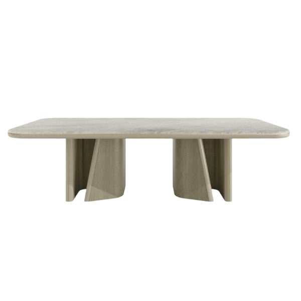 Alba Luxury Natural Stone Top Dining Table – Sculptural Base C