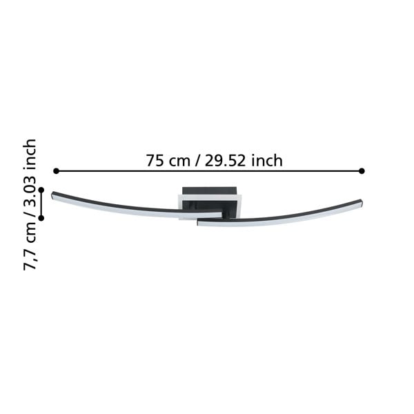 EGLO Lungolago Black Steel Minimalist Ceiling Light