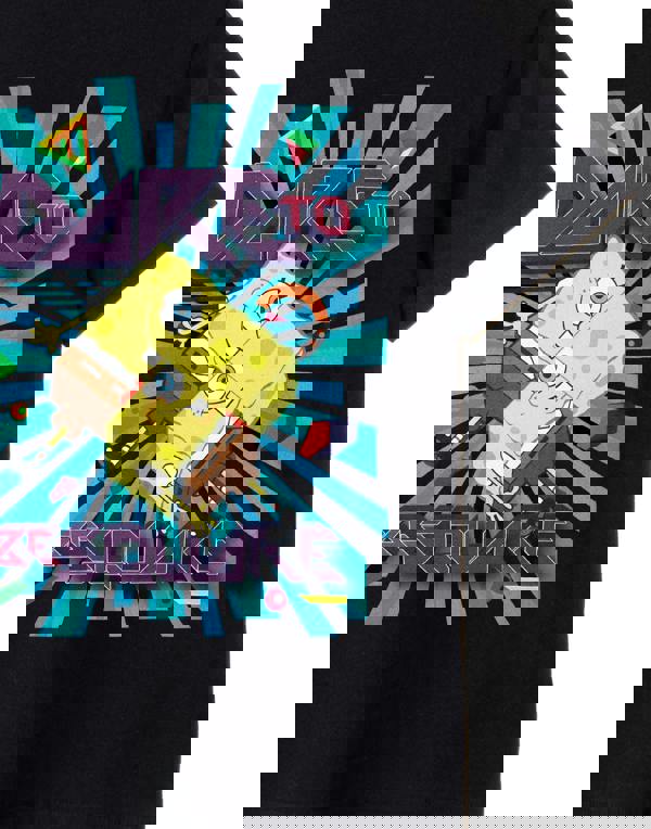 SpongeBob SquarePants Boys Black Dare To Be Square Short Sleeved T-Shirt