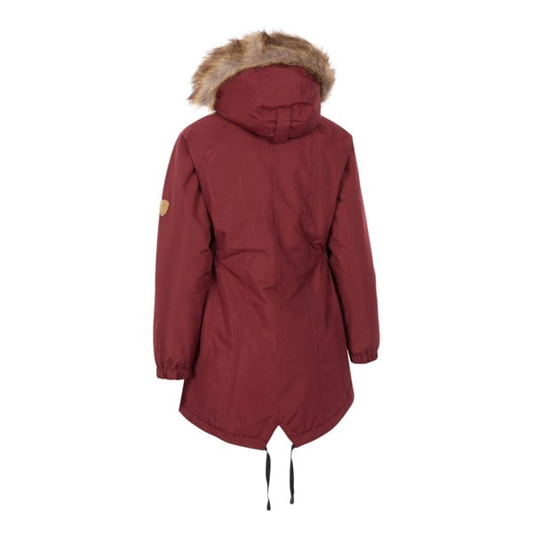 Trespass Women's Celebrity Insulated Longer Length Fleeced Lined Parka Jacket - Dark Cherry