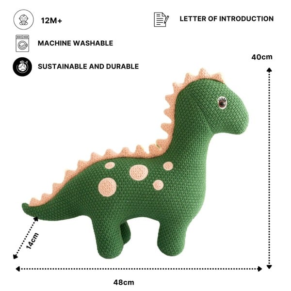 CROCHETTS Set of 2 cotton dinosaur plush toys (Large + Mini) PLTR144053