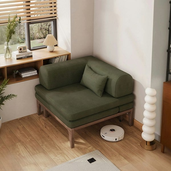Rit Concept Al-Farsi Corner Sofa Bed, Single Sofa Chair, Corduroy