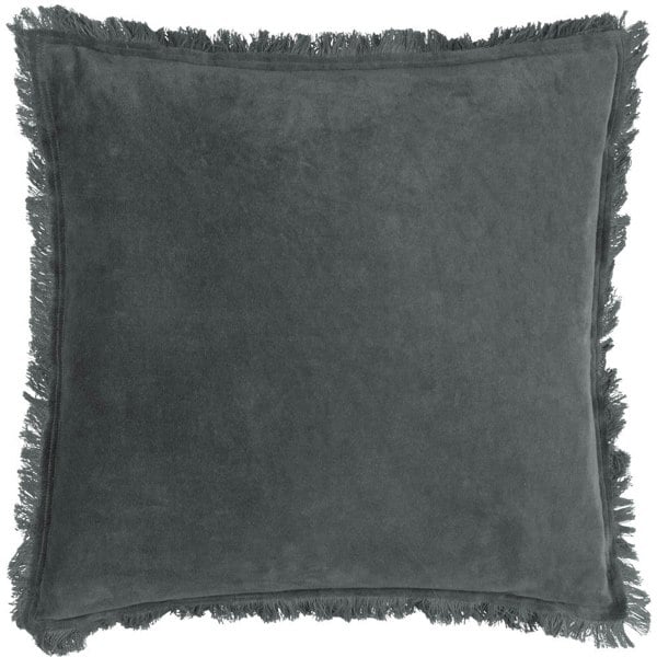 Yard Jaye Velvet Fringe Cushion Cover - Slate