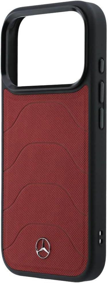 Mercedes Benz Bow Line Leather Case with MagSafe for iPhone 17 Pro 6.3" Red - MEHMP17L25PMERCR