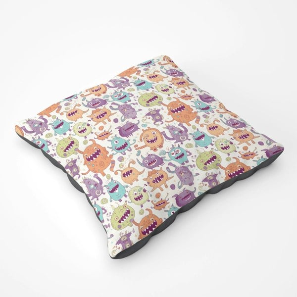 Warren Reed Playful Halloween Monsters Floor Cushion