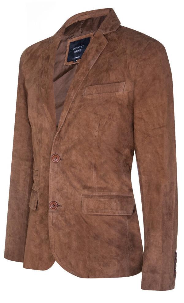 Infinity Leather Mens Blazer Suede Jacket Soft Italian Leather Coat