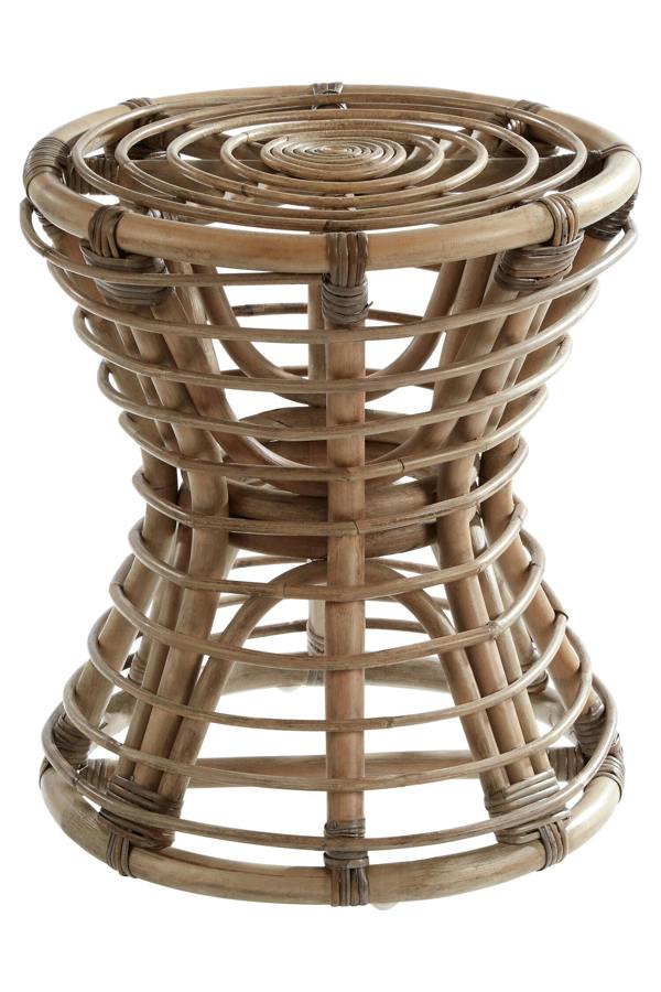 Maka Grey Natural Rattan Stool
