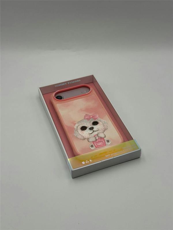 Nimmy Friends Nimmy Big Eye Cute Pet Bischon Fraise Dog Case with MagSafe for iPhone 17 Air 6.5" Pink - N-XDY-IP17-AIR-02-A