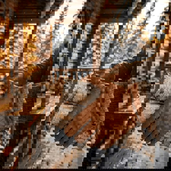 Infinity Leather Men’s Genuine Leather Wool Lined Ribbed Knit Cuff Gloves