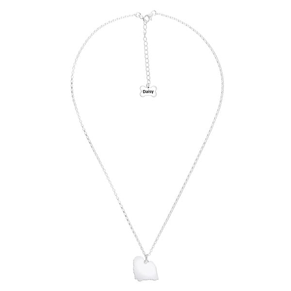 Hungarian Puli Silhouette Silver Necklace - Personalised - MYLEE London