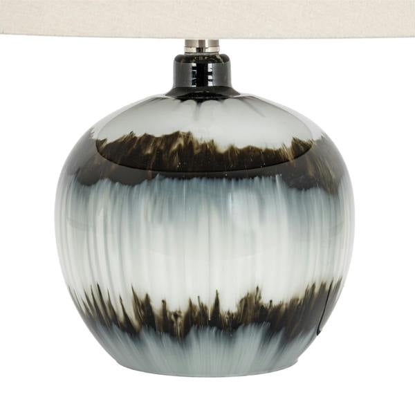 Midnight Shadows Squat Table Lamp With Linen Shade