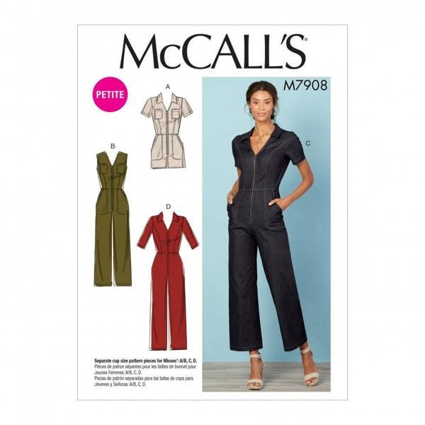 McCalls 7908 Paper Sewing Pattern – Women's Jumpsuit, Easy