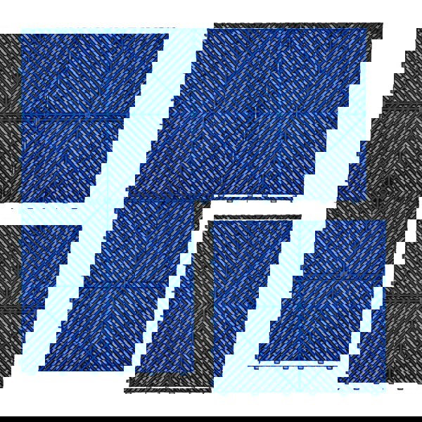 Monstershop Vented Garage Floor Tiles x 120 With Edges - Blue