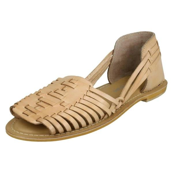 Leather Collection Ladies Leather Collection Flat Weave Sandals F00145