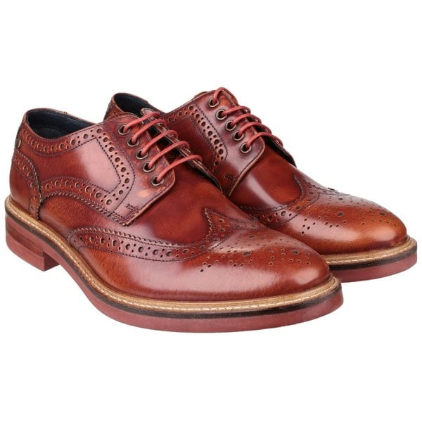 Base London Woburn Hi-Shine Brogue Mens Shoes - Tan