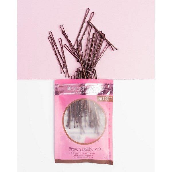 Brushworks Brown Bobby Pins - 50 Pieces