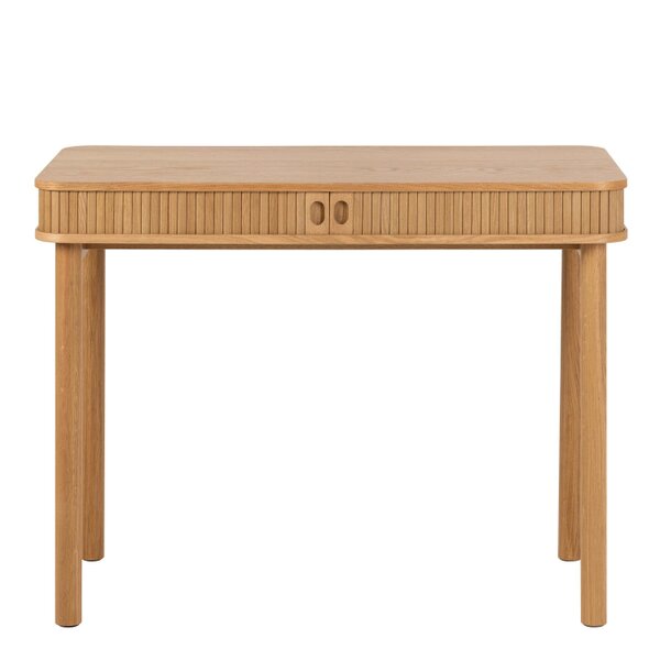 Wyld Haus Copenhagen Natural Oak Wood Etched Office Desk 2 Tambour Doors