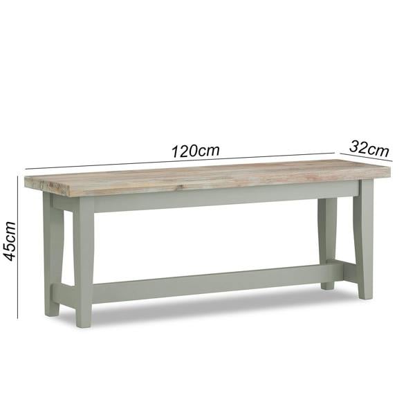 Statement Furniture Florence Bench Wooden Dining Table Seat 120cm Long