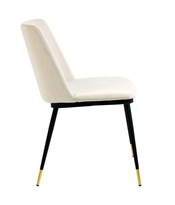 Furniture Edit Evora Cream Velvet Chair Gold Legs Set of 2