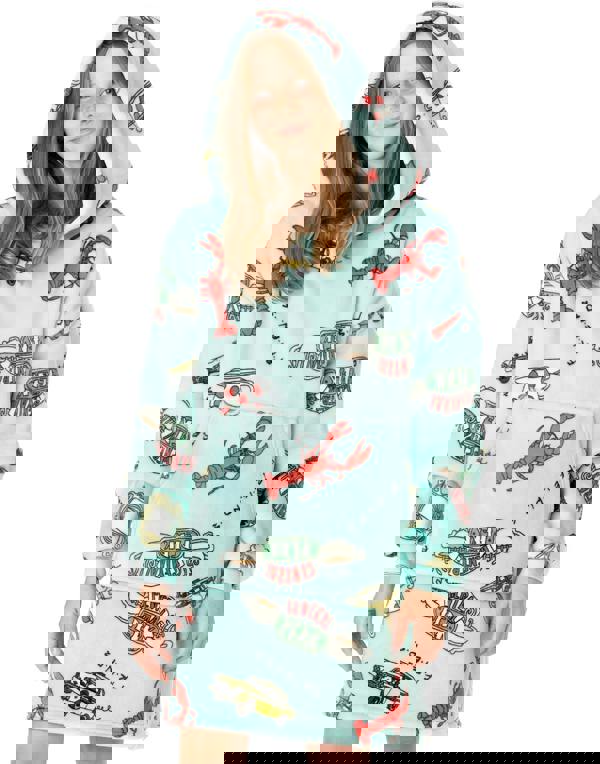 Friends Girls Blue Icons Blanket Hoodie