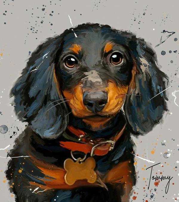 Custom Splatter Paint Dog Portrait - Print Only