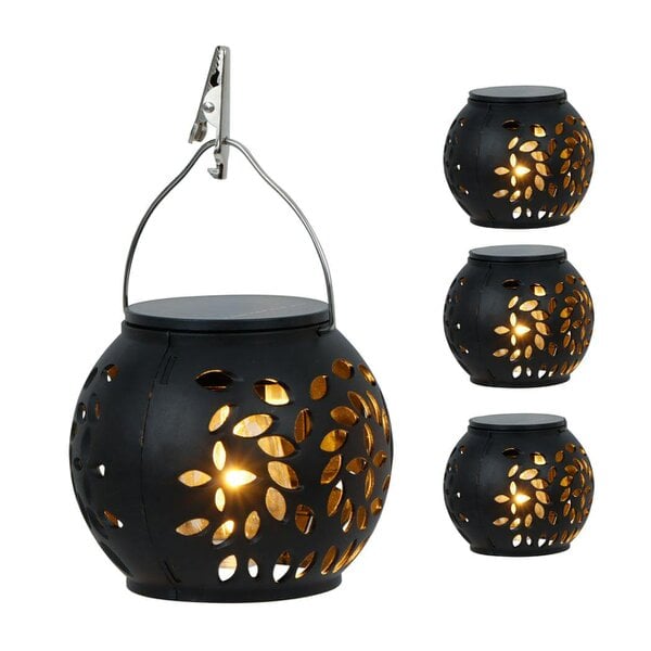 Gardenwize Pack of 4 Hanging Versatile Solar Lanterns – 2-in-1 Tabletop & Hanging LED Garden Lights