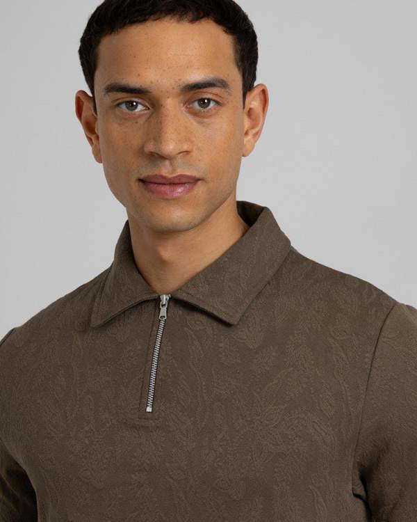 Steel & Jelly Norwood - Leaf Textured Polo Shirt