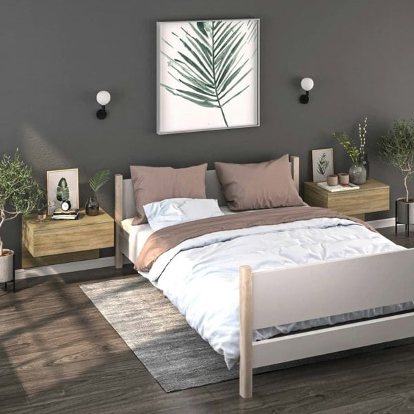 Berkfield Wall-mounted Bedside Cabinets 2 pcs Sonoma Oak