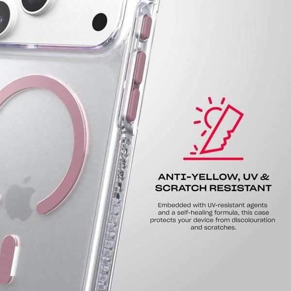 Tech21 Evo Crystal Case with MagSafe for iPhone 17/18 Pro Max 6.9" Clear Pink - T21-11702