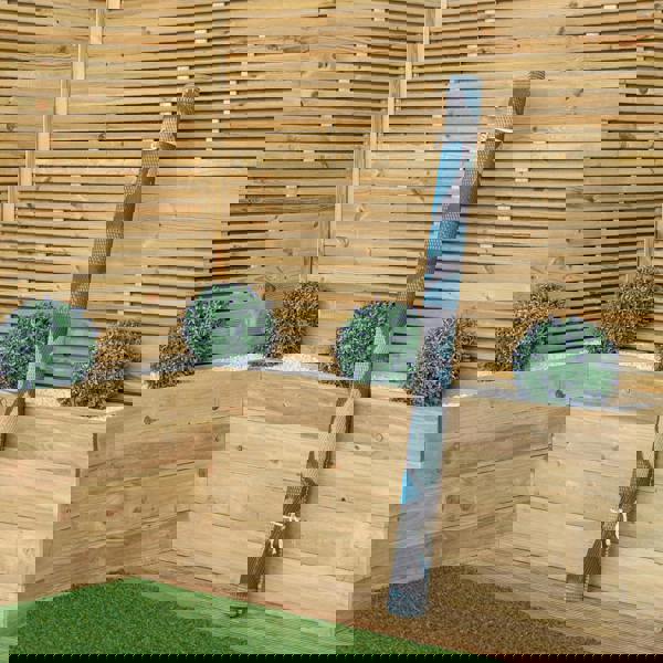 Samuel Alexander 1.5m x 2.1m Flora Leaves Large Outdoor Alfresco Patio Rug Mat in Blue