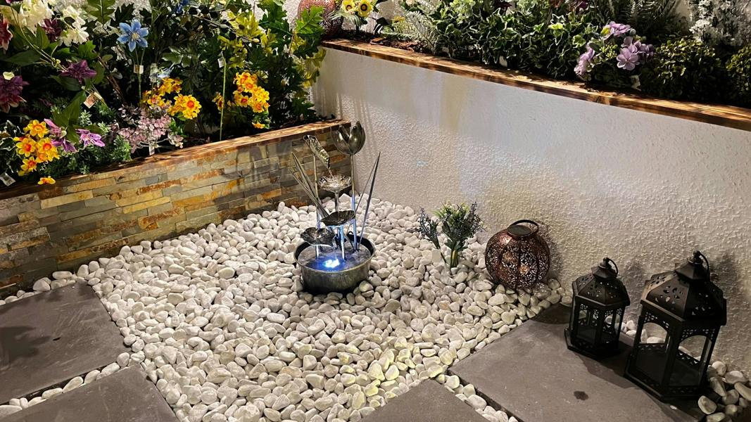 Tranquillity Water Features Small Flower Modern Metal Water Feature