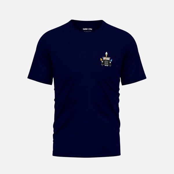 Randy Cow London Beach Club Black Taxi - Navy Organic Cotton T-Shirt