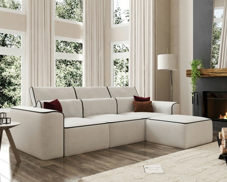 DS Living Piper 3 Seater Sofa - Cream