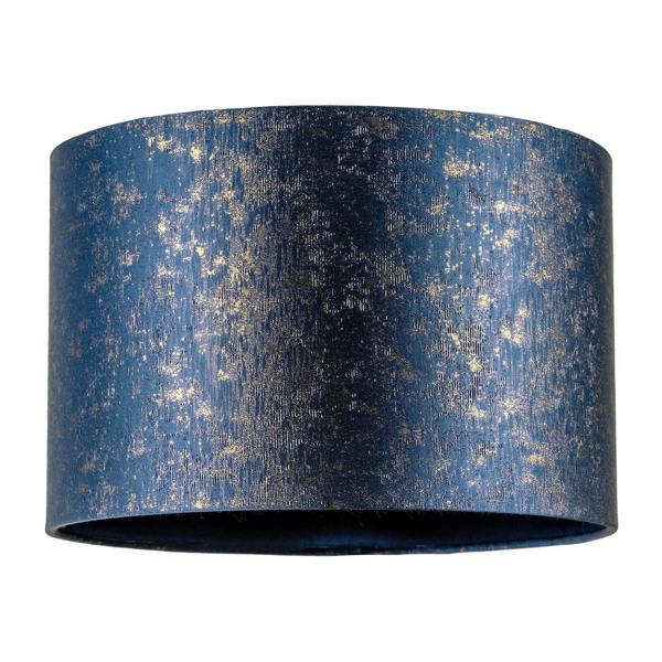 Midnight Blue Jacquard Fabric Lamp Shade with Gold Foil Fleck Accents Image 1