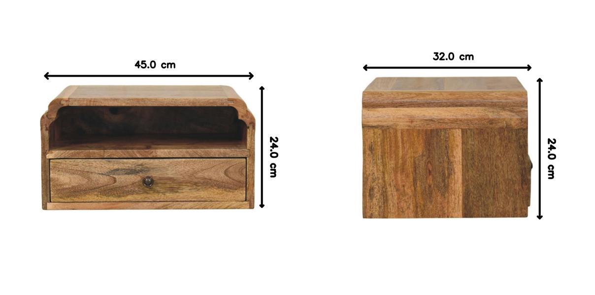 Artisan Furniture Solid mango wood Avora Wall-Mounted Bedside