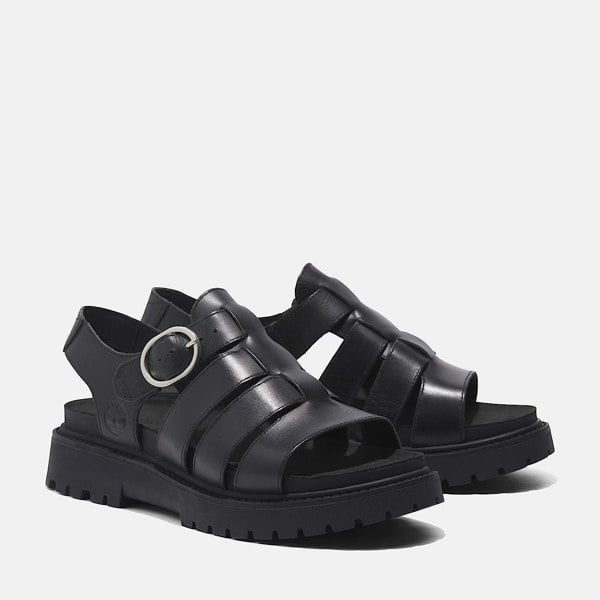 Timberland Clairemont Way Fisherman Leather Women's Sandals - Black