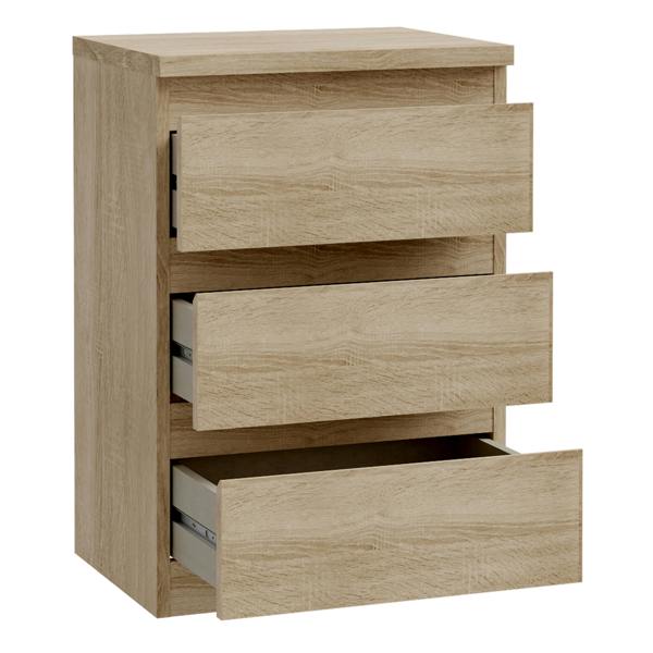 Furniture To Go Edmore 3 Drawer Bedside Chest in Sonoma Oak