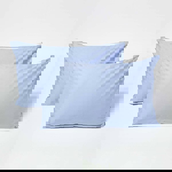 HOMESCAPES Crisp & Cool 200 TC Egyptian Cotton Percale Kids' Pillowcases – 40 x 60 cm, 2 Pack