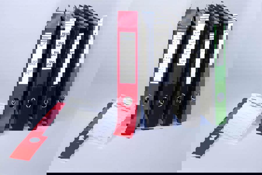 Durable ORDOFIX Adhesive Ring Binder Spine Labels | 10 Pack | 60mm Assorted