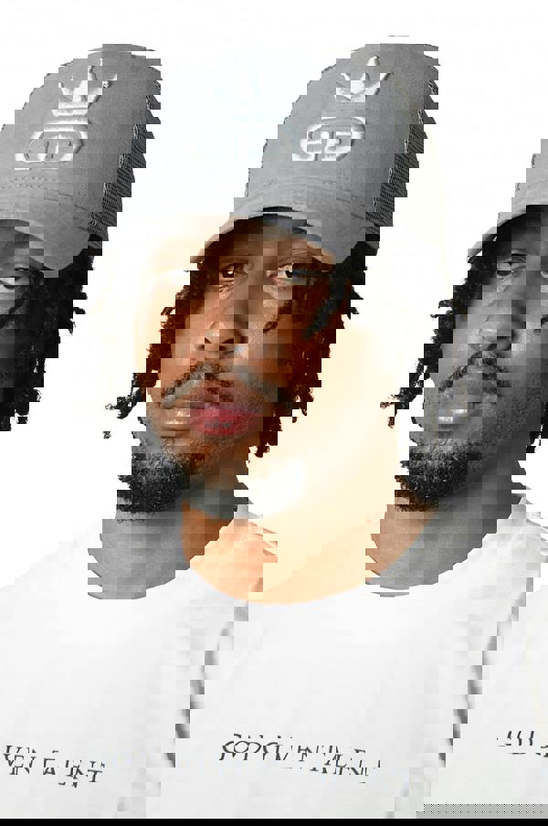 God Given Talent GGT Sky Blue Logo Ice Grey Suede Mesh Snapback